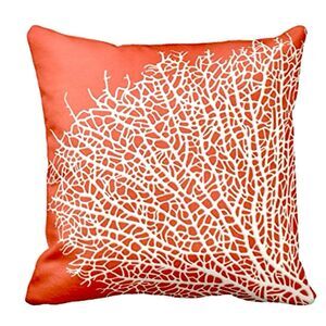 Square Pillow Case Covers Set of 2 - Approx. 24"x24" Home Decor Ocean Coral